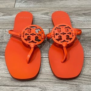 Tory Burch Miller Soft Medallion Thong Sandals Orange